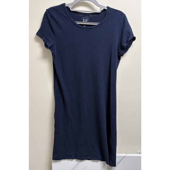 GAP Navy Blue T-Shirt Dress XS Cotton Modal Short Sleeve Casual Basic Lounge - Picture 1 of 6
